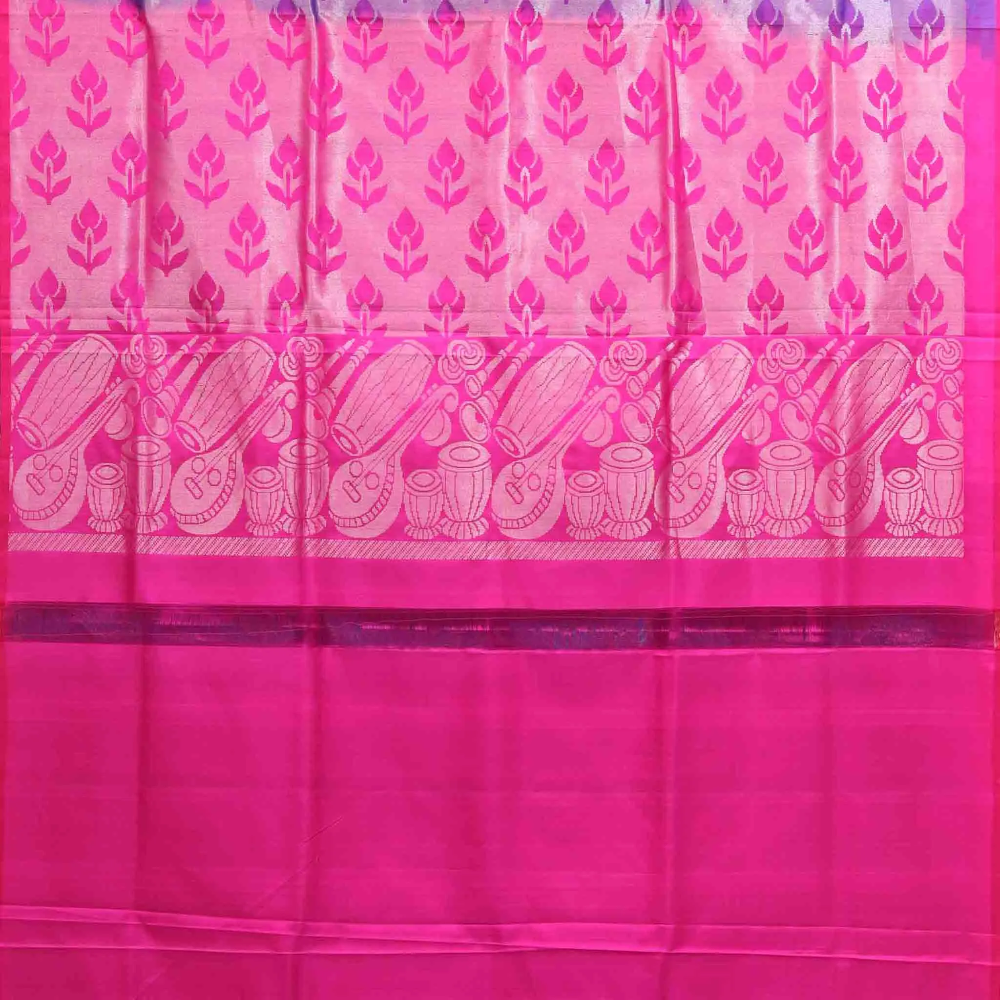 Handwoven Blue with Pink Soft Silk Saree - 54N009054DSA