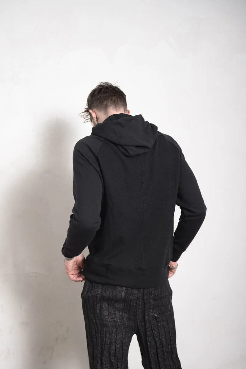 Hannibal | Felice | Weicher Pullover mit Kapuze aus Baumwolle in schwarz