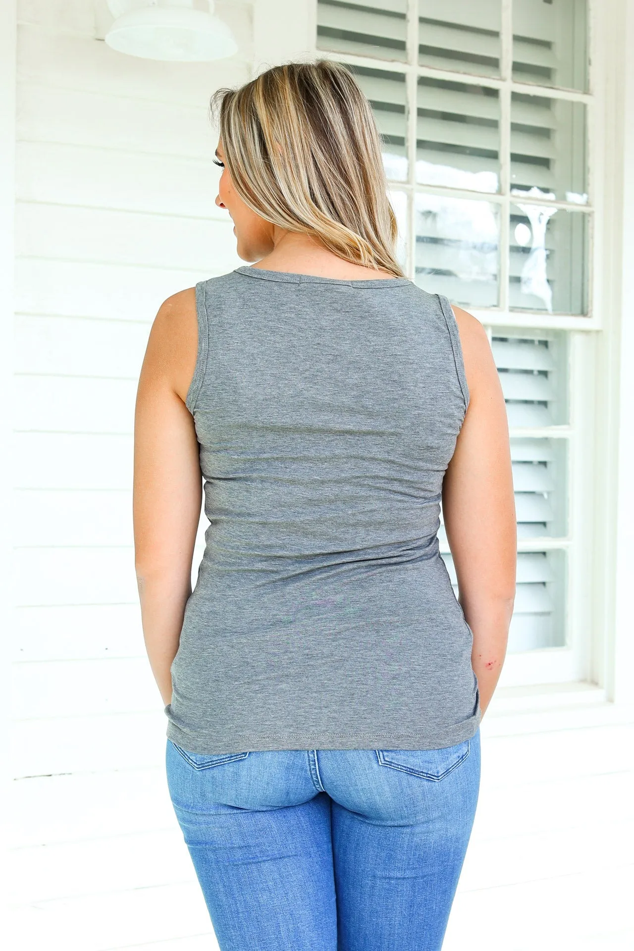 IN STOCK Ava Tank- Dark Grey