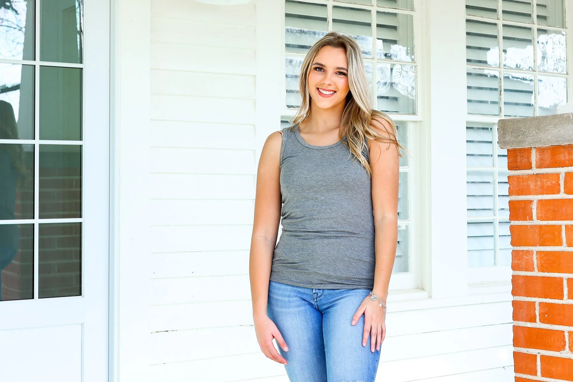 IN STOCK Ava Tank- Dark Grey