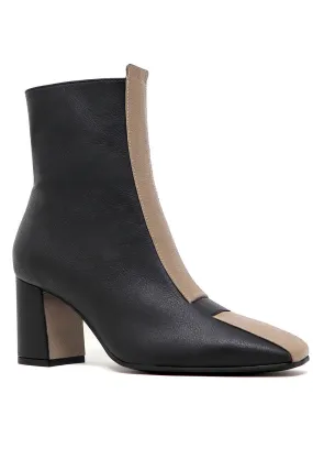 JAYNE black/taupe vegan apple leather boots