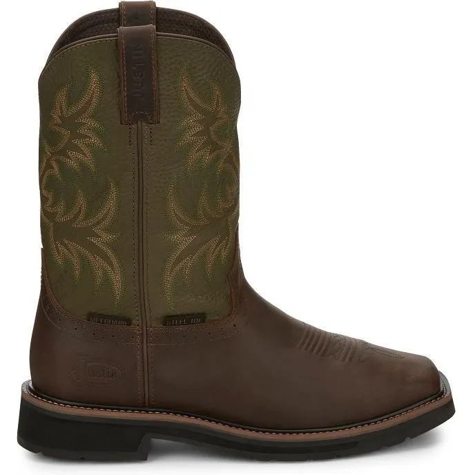 Justin Men's Keavan 11" ST Met Guard Western Work Boot -Brown- SE4570