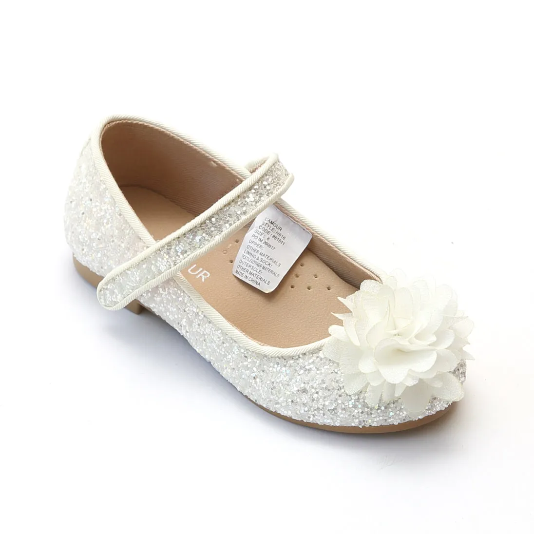 L'Amour Girls Glitter Special Occasion Flats