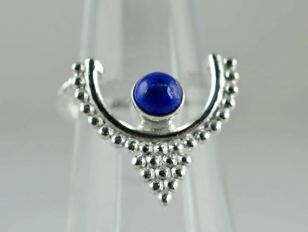 Lapis Lazuli 925 solid sterling silver Handmade designer Midi ring