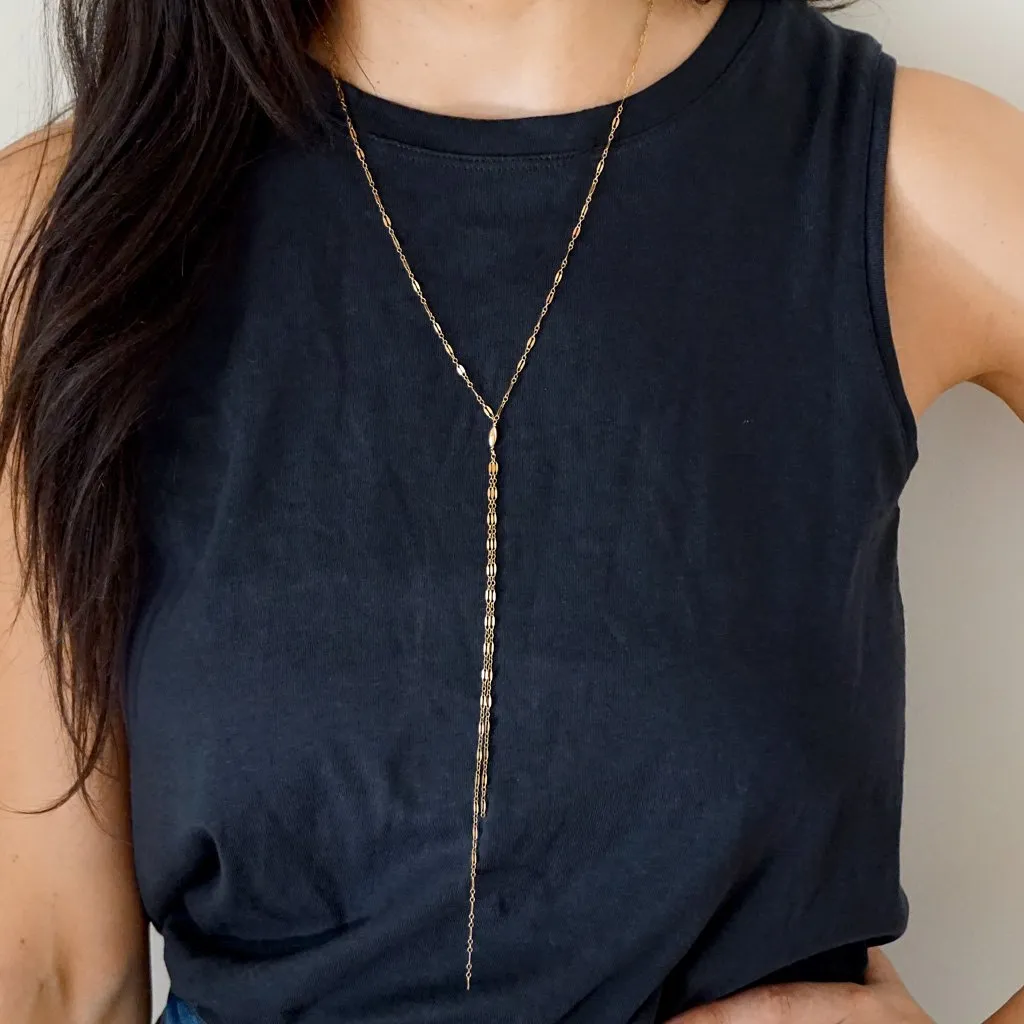 Long Sequin Y Necklace