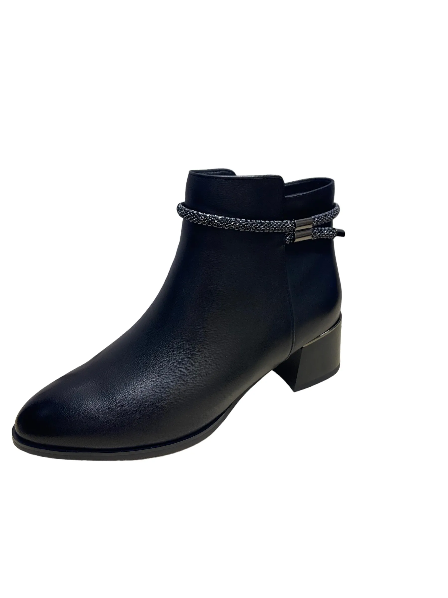 LORETTA VITALE Leather Ankle Boot Black