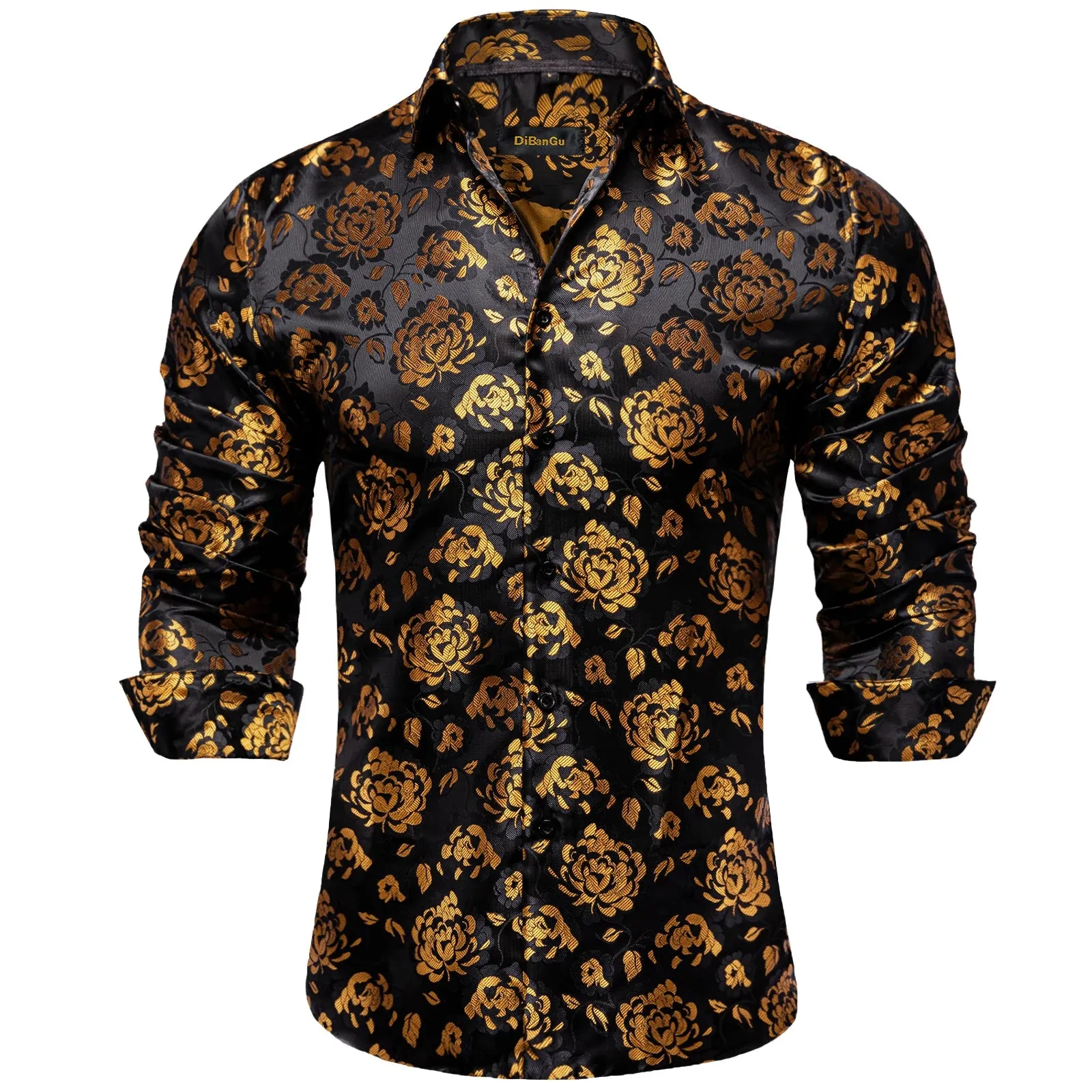 Luxury Purple Paisley Men's Silk Shrits Long Sleeve Designer Clothing Tuxedo Wedding Party Dress Shirt