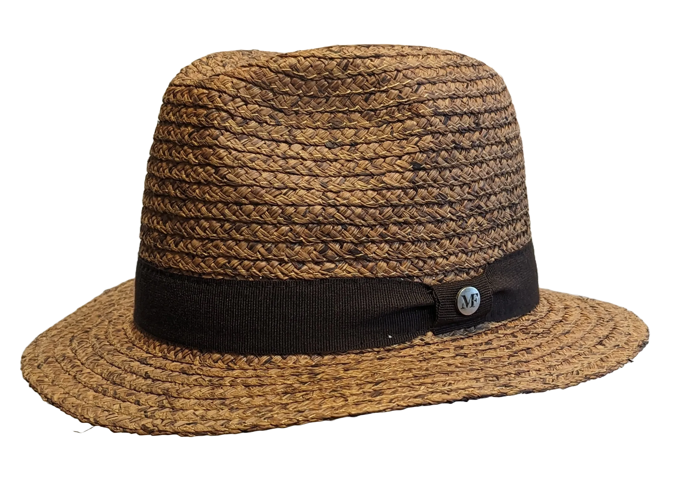 M by Flechet Raffia straw Tan/Brown Summer Fedora hat