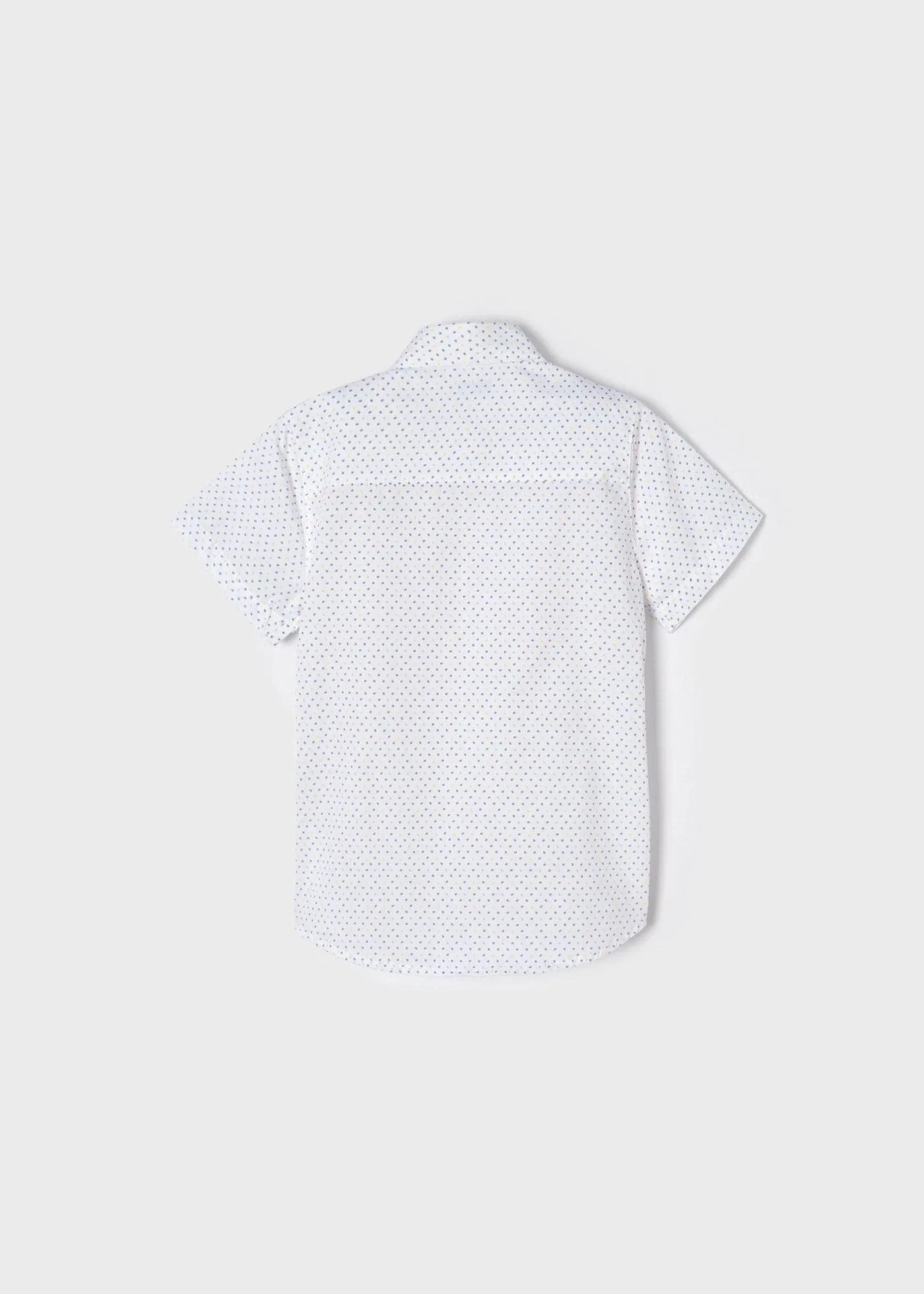 Mayoral Mini S/S Dress Shirt w/Micro Print_ White 3118-10