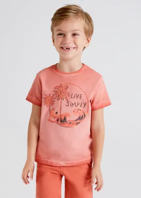 Mayoral Mini T-Shirt w/ Beach Graphic_ Terracotta 3022-15