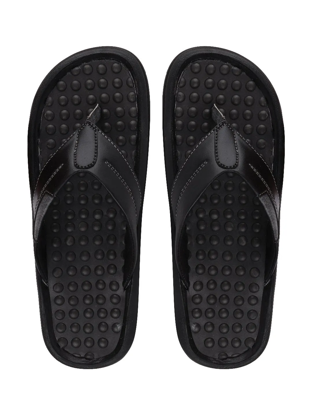 Men Black Casual Slip-On Slippers