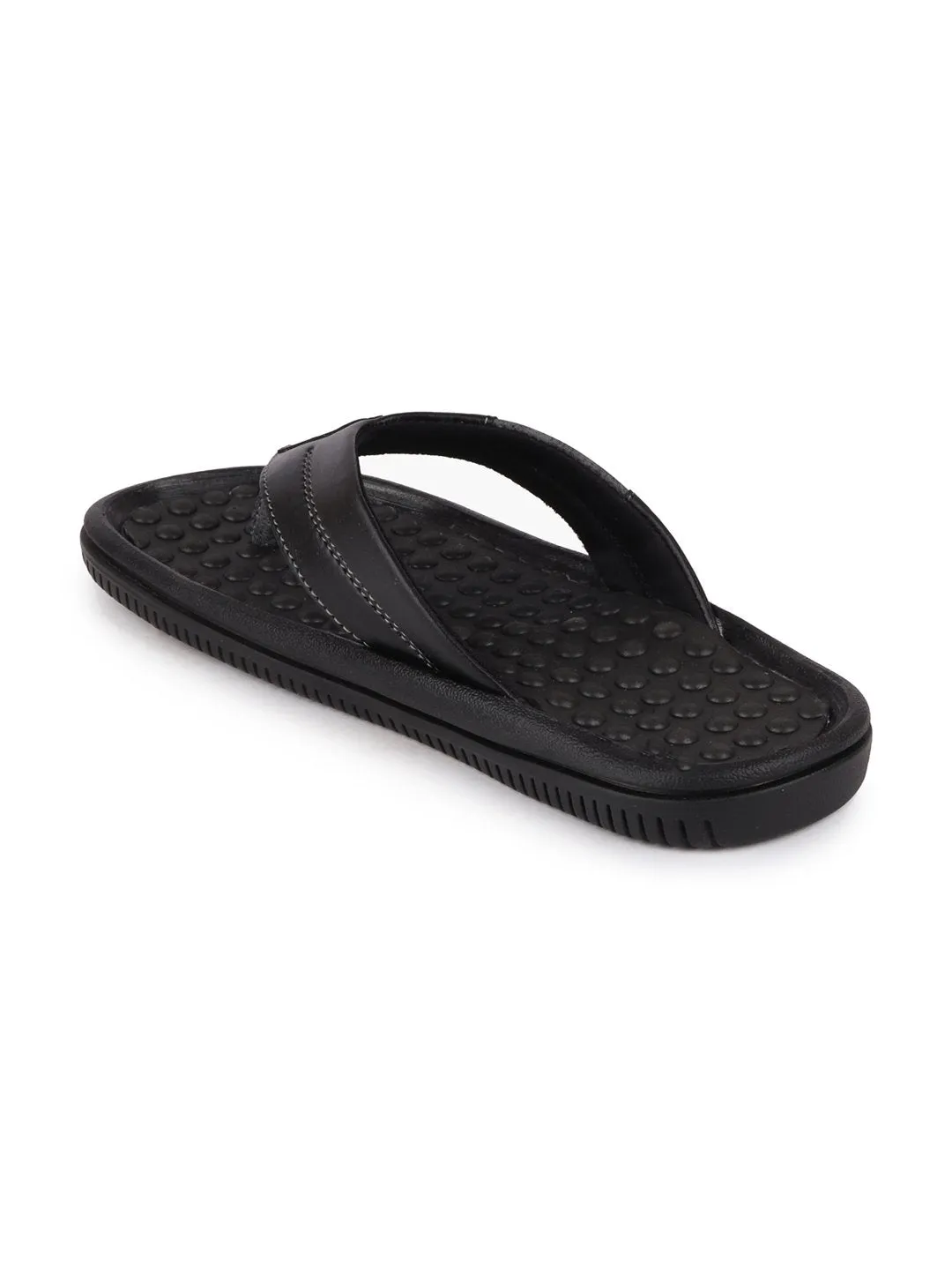 Men Black Casual Slip-On Slippers