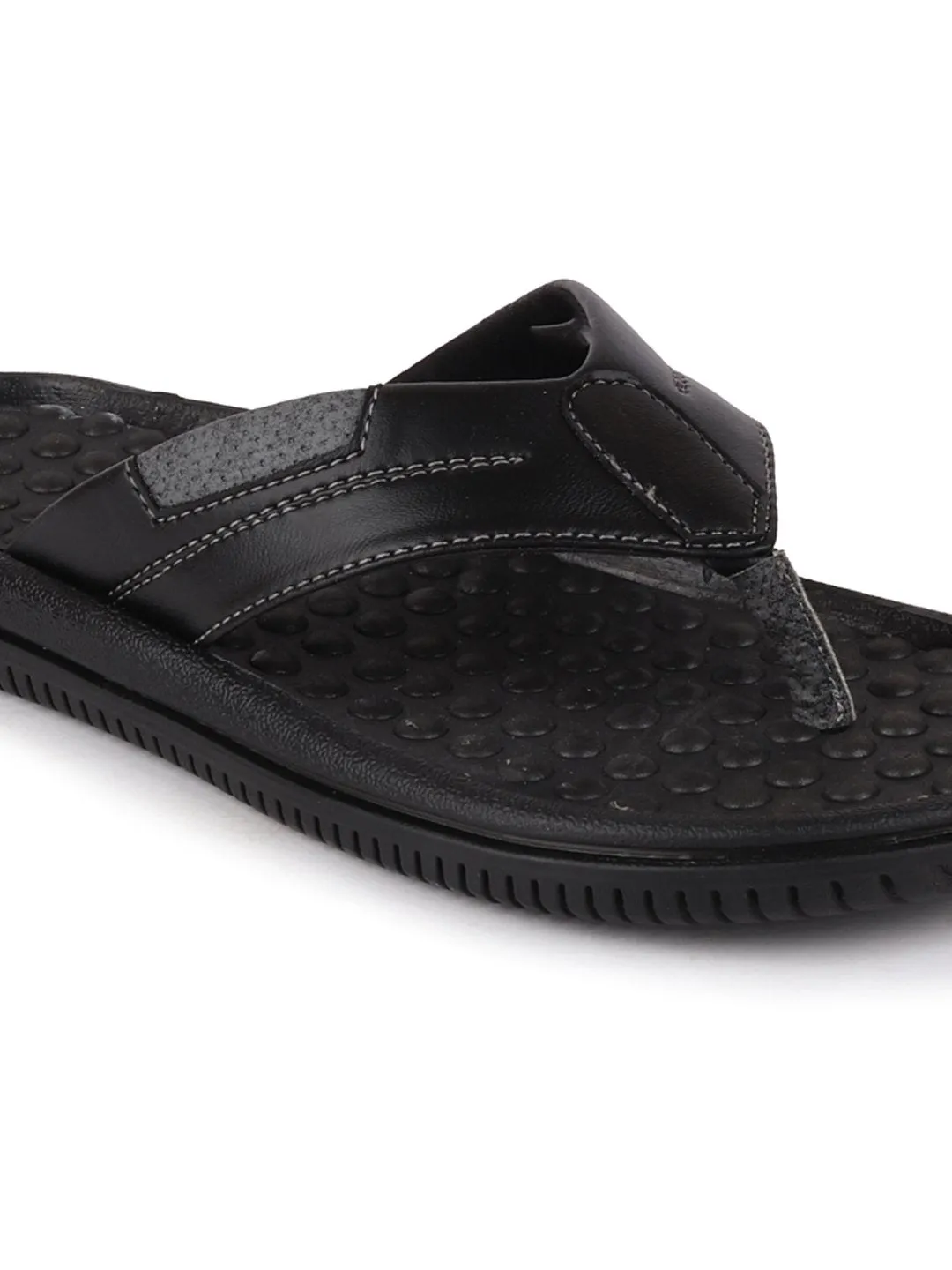 Men Black Casual Slip-On Slippers