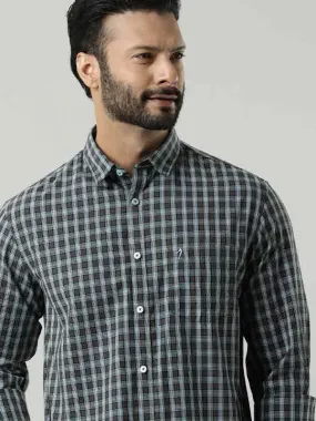 Men Checked Full Sleeve Cotton Stretch Shirt