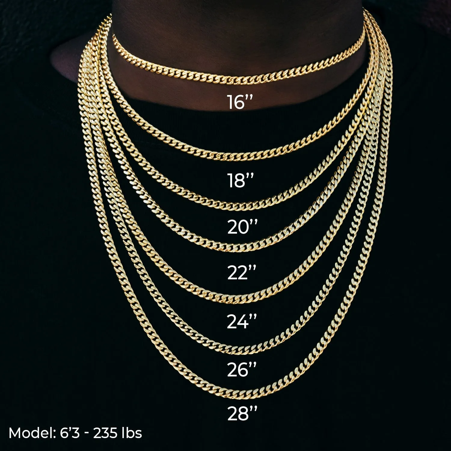 Miami Cuban Link Chain in White Gold- 8mm