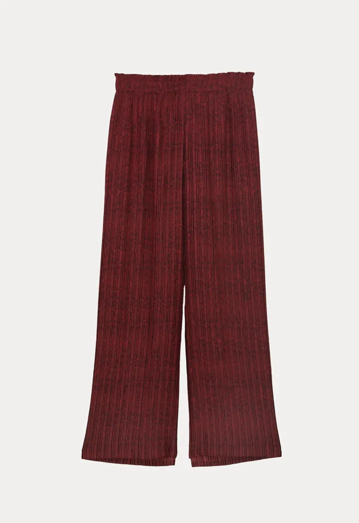 Mini Pleated Stretch Straight Leg Trouser