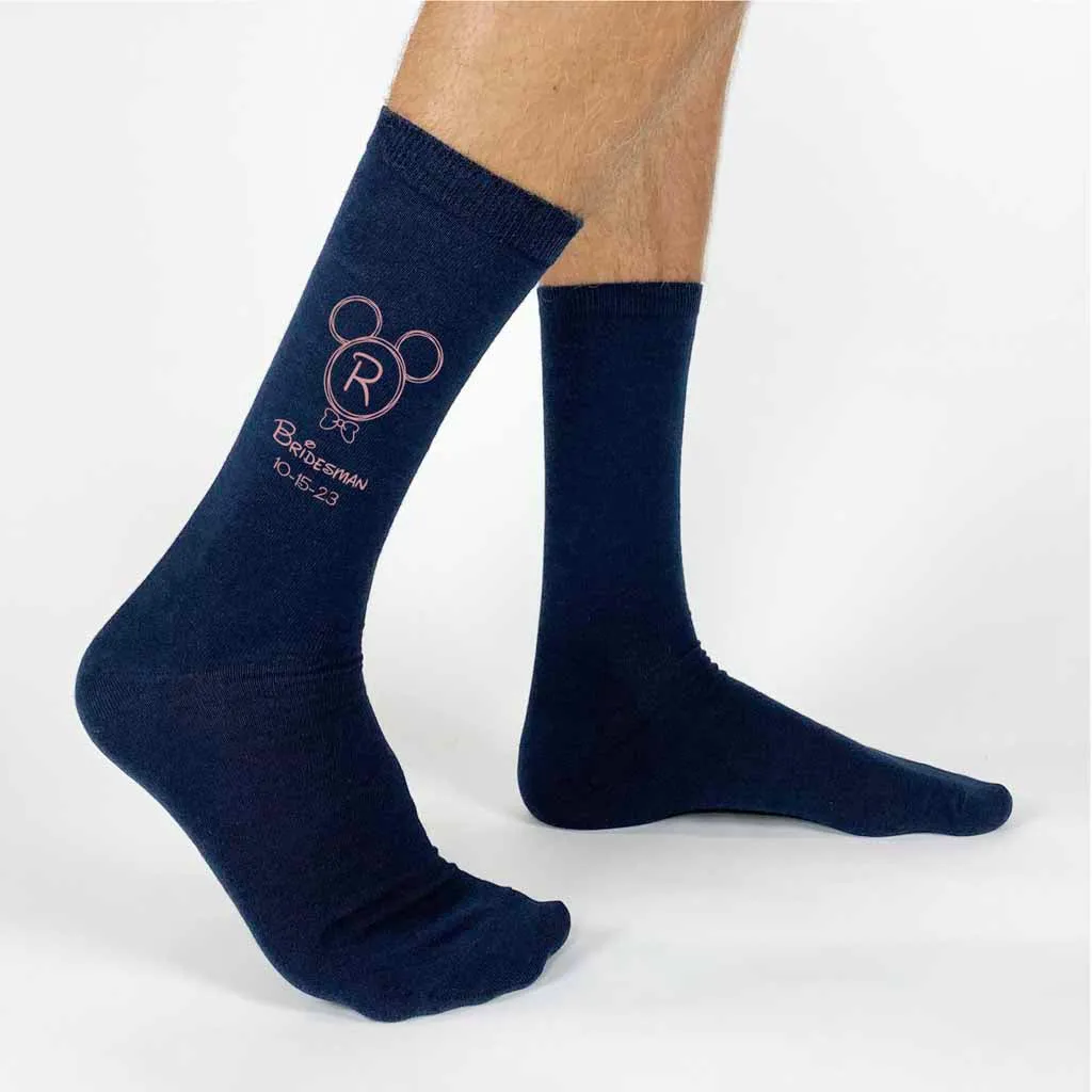 Monogrammed Disney Inspired Wedding Party Socks