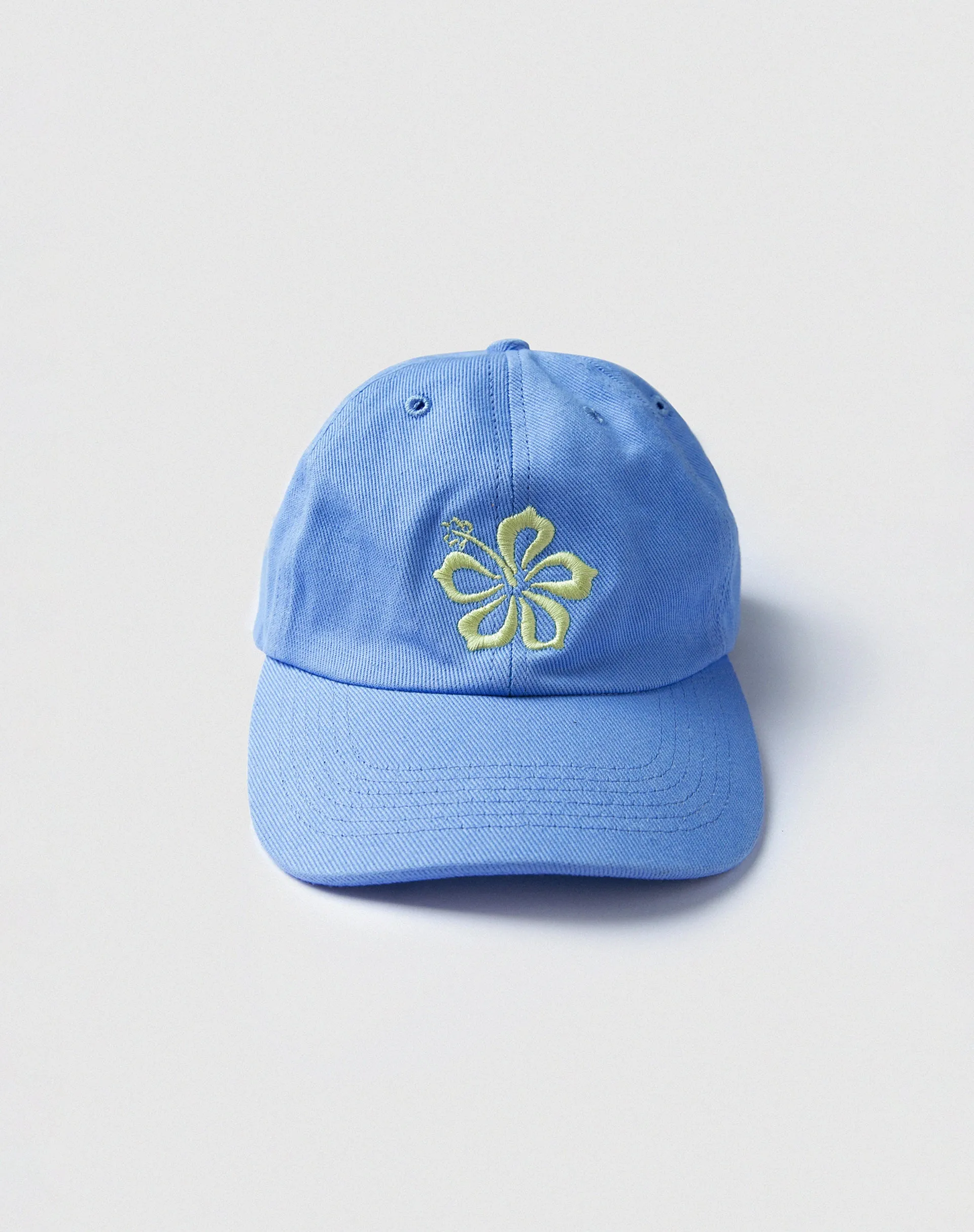 MOTEL X BARBARA Five Panel Hat in Bonnie Blue Hibiscus