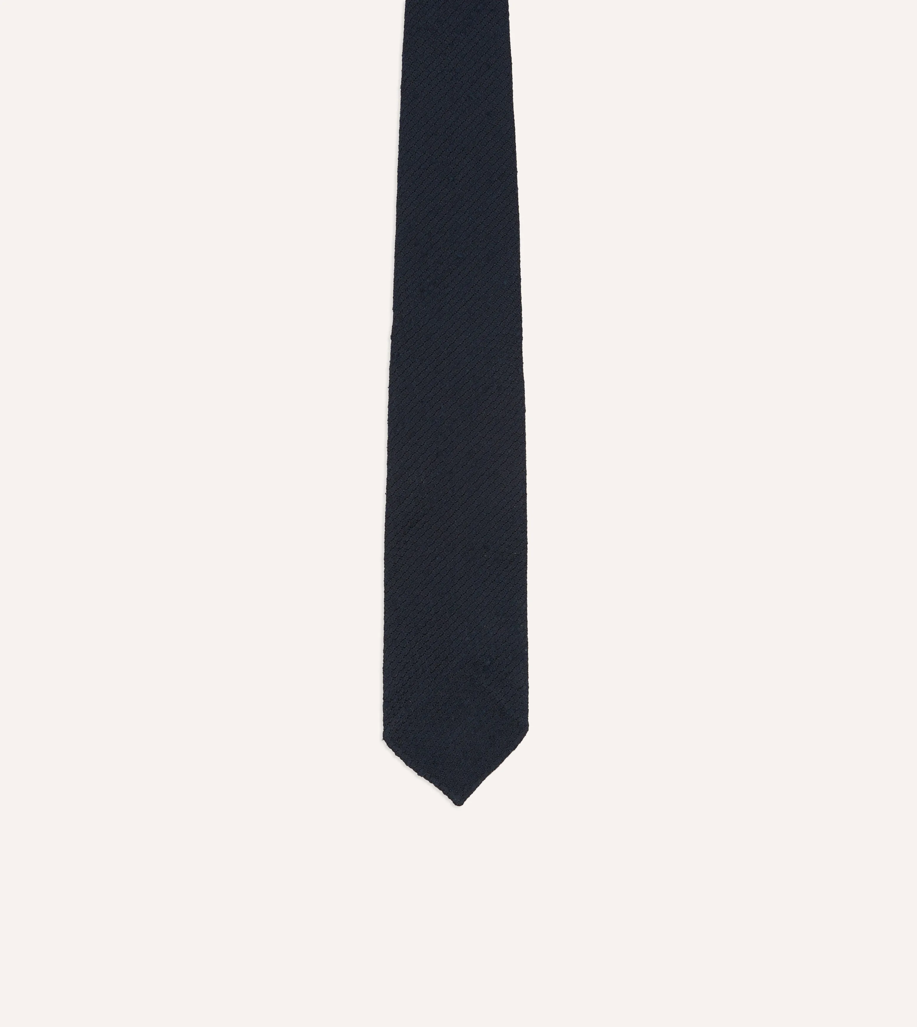 Navy Shantung Silk Tipped Tie