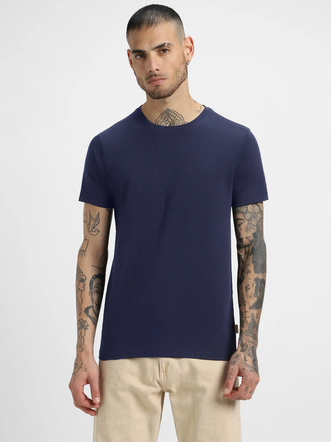 Navy Solid Men's Tshirt