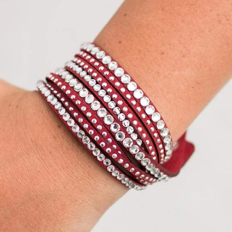 News Flash Red Snap Wrap Bracelet