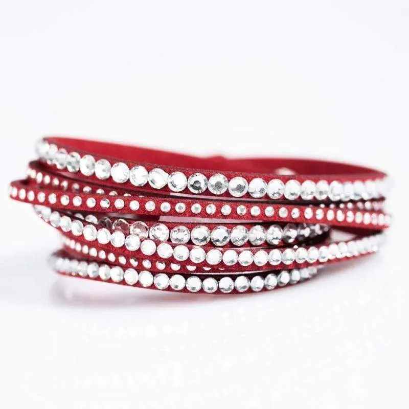 News Flash Red Snap Wrap Bracelet