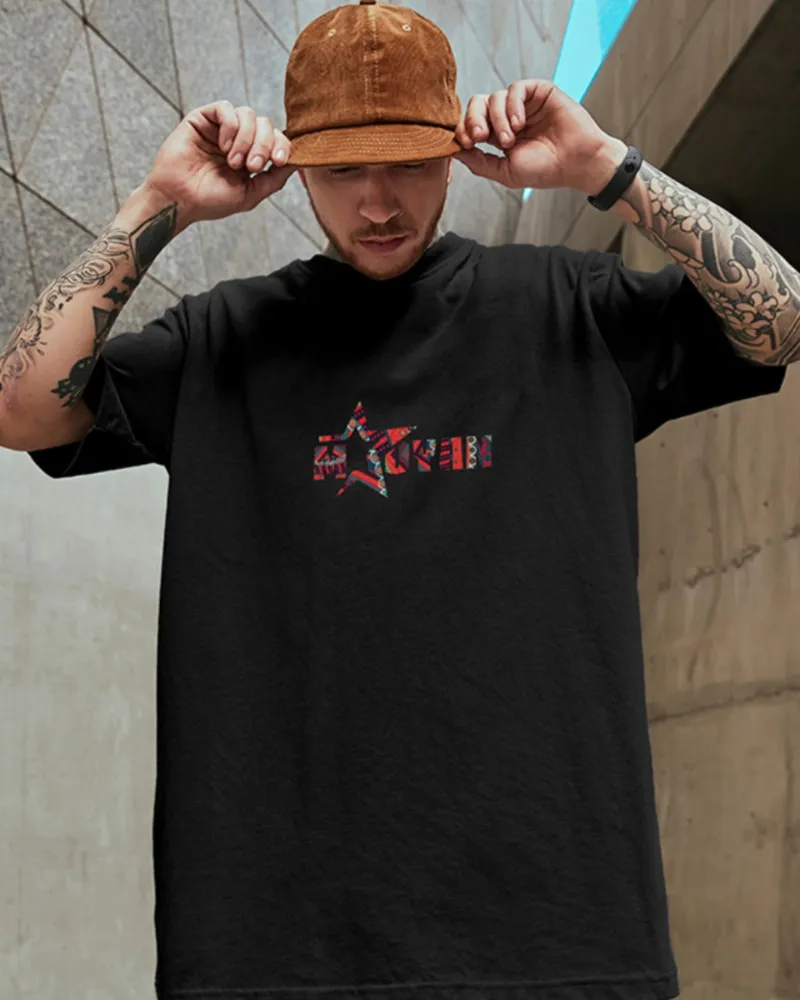 Oversize Streetwear Paisley Pattern T-Shirt