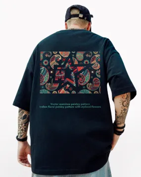 Oversize Streetwear Paisley Pattern T-Shirt