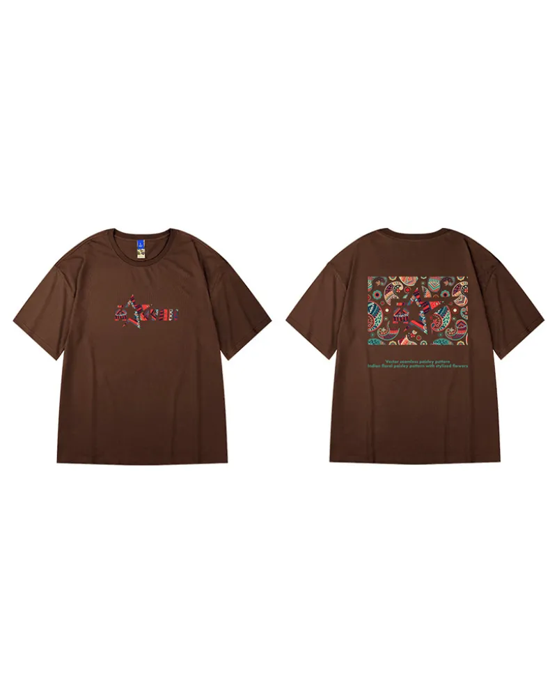 Oversize Streetwear Paisley Pattern T-Shirt