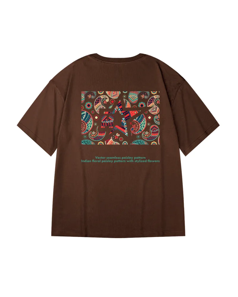 Oversize Streetwear Paisley Pattern T-Shirt