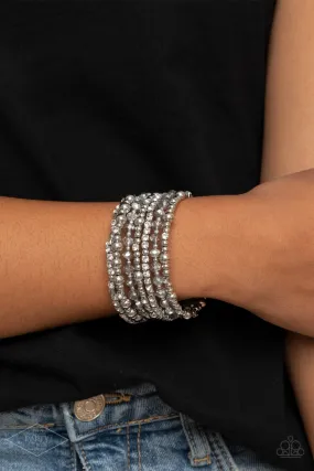 Paparazzi ICE Knowing You Silver Coil Bracelet