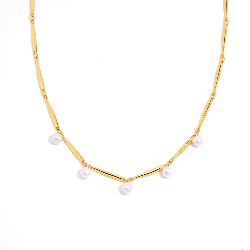 Pearls Splicing Chian Necklace