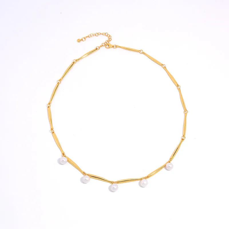 Pearls Splicing Chian Necklace