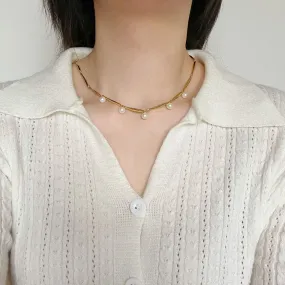 Pearls Splicing Chian Necklace