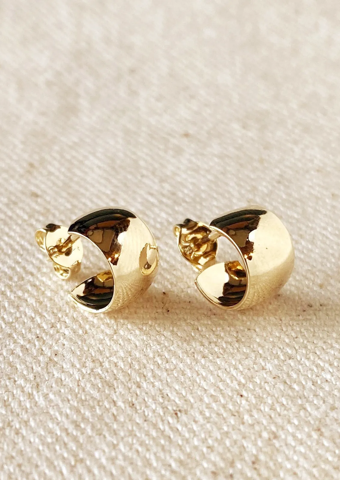 Petite Wide Hoop Studs