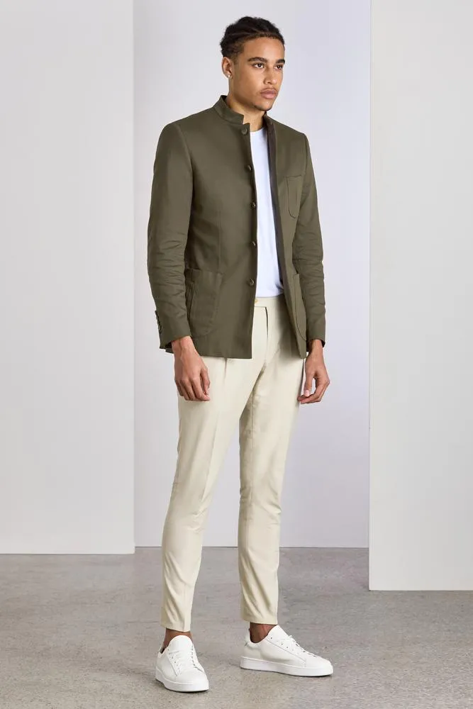 Pierre Sports Jacket - Olive Cotton Stretch 2399