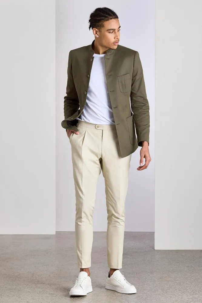 Pierre Sports Jacket - Olive Cotton Stretch 2399