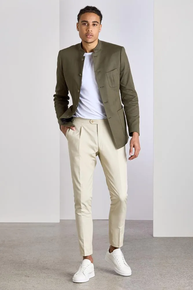 Pierre Sports Jacket - Olive Cotton Stretch 2399