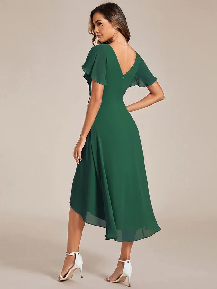 Pleated Ruffles Chiffon Bridesmaid Dress