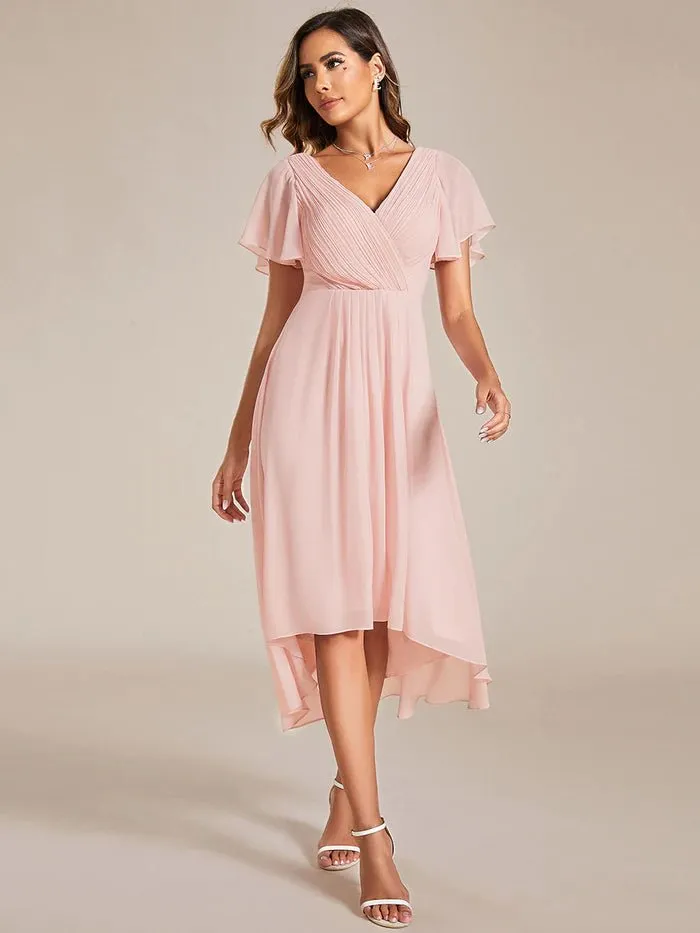 Pleated Ruffles Chiffon Bridesmaid Dress