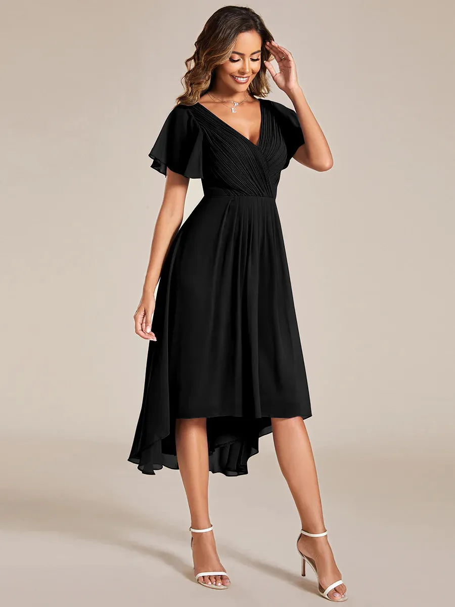 Pleated Ruffles Chiffon Bridesmaid Dress