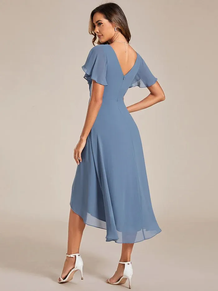 Pleated Ruffles Chiffon Bridesmaid Dress