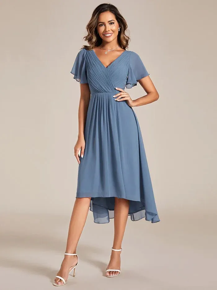 Pleated Ruffles Chiffon Bridesmaid Dress