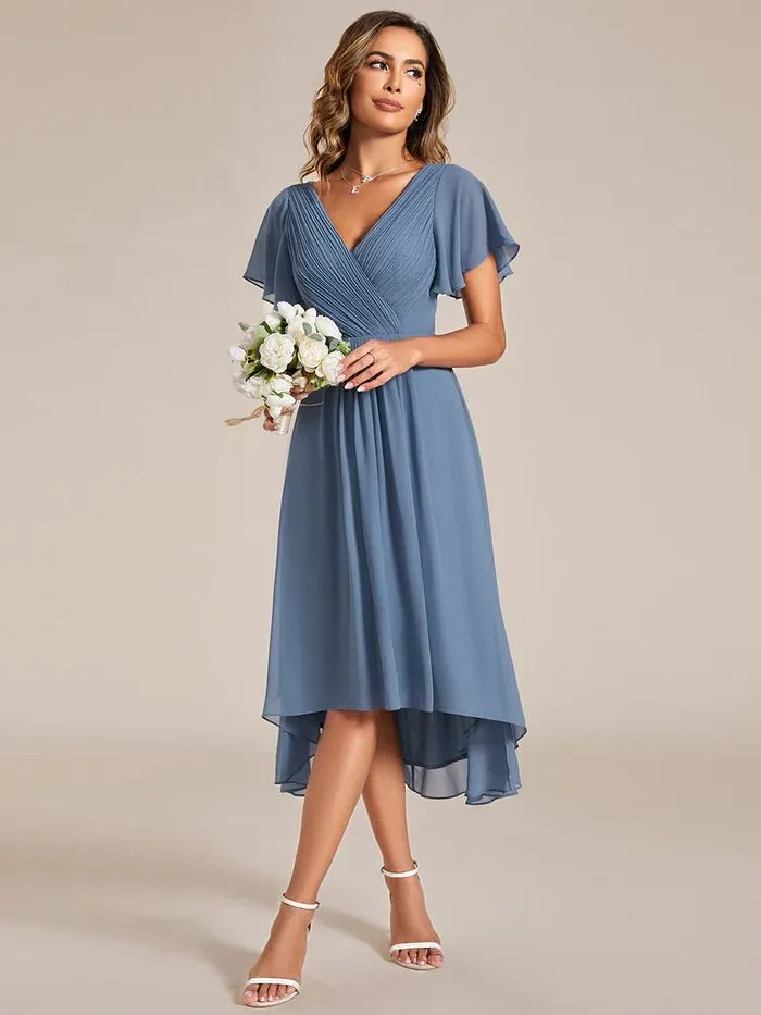 Pleated Ruffles Chiffon Bridesmaid Dress