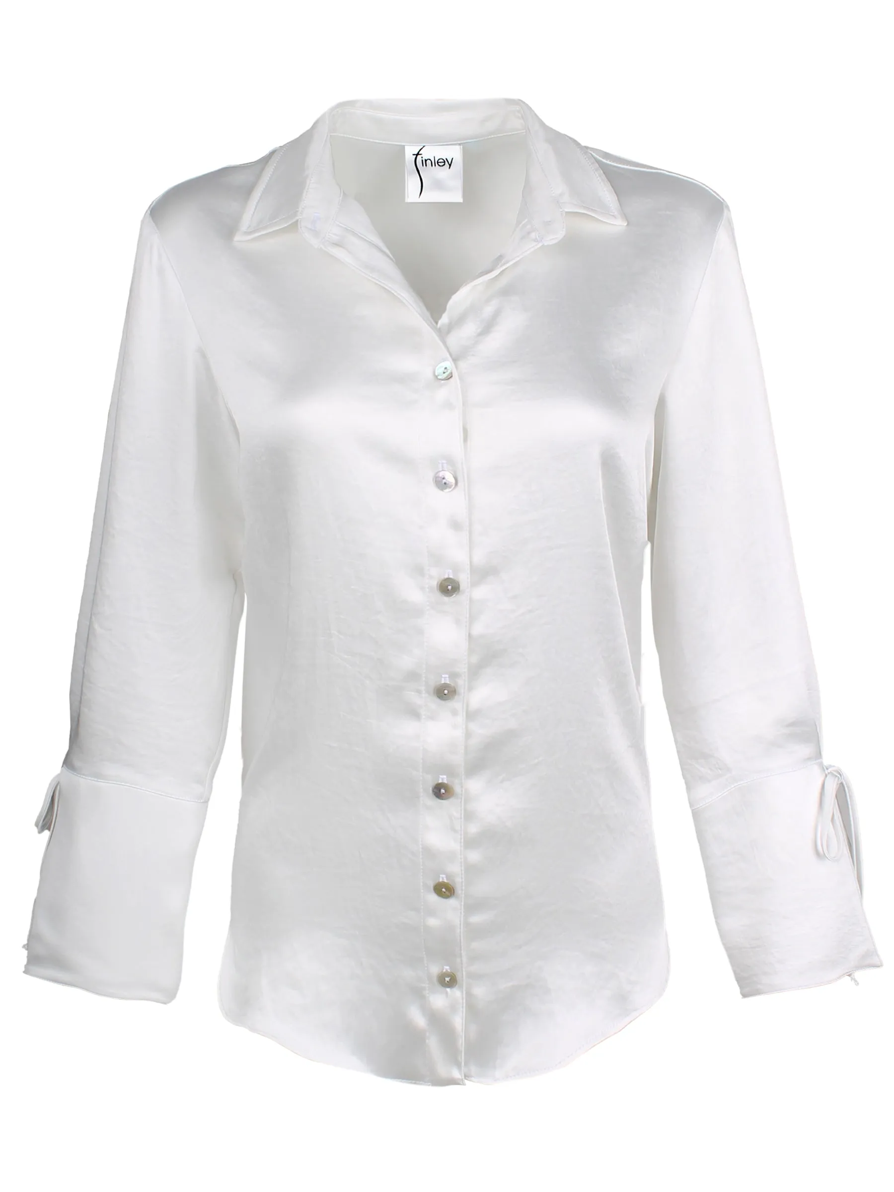 Rachel Shirt Ivory Hammered Satin