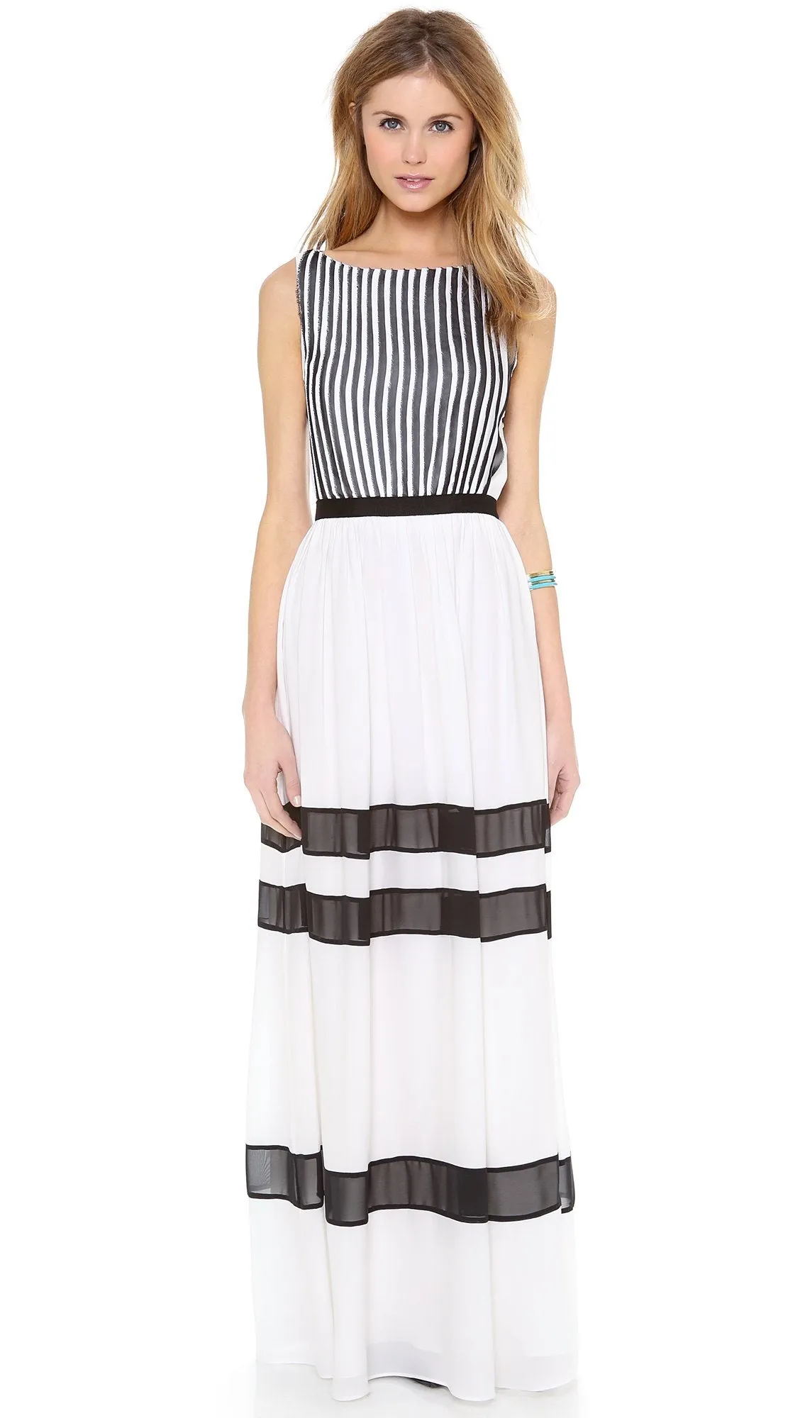 Rae Pleated Stripe Dress