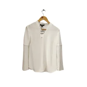 Ralph Lauren White Pleated Sleeves Blouse | Brand New |