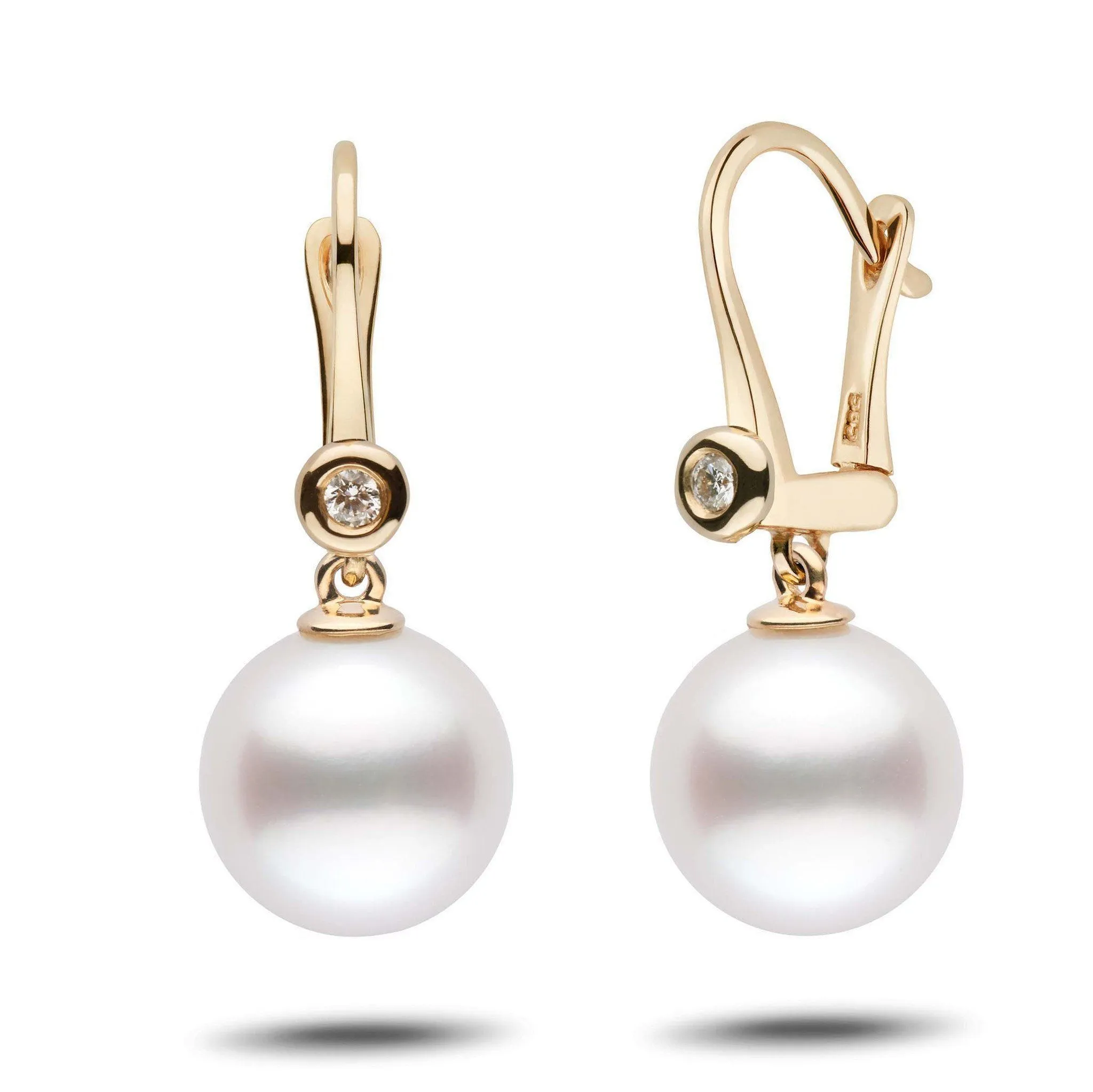 Romantic Collection White South Sea 11.0-12.0 mm Pearl & Diamond Dangle Earrings