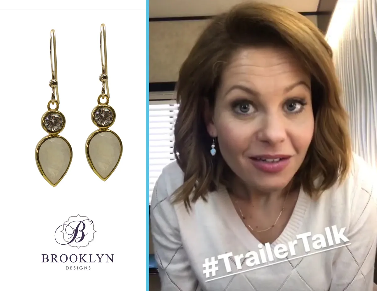 Romy Rainbow Moonstone Gold Earrings *As Seen On Candace Cameron Bure*