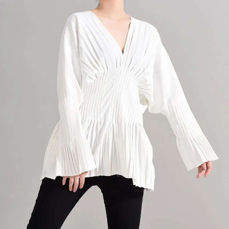 Sakiya Pleated Long Sleeve Shirt